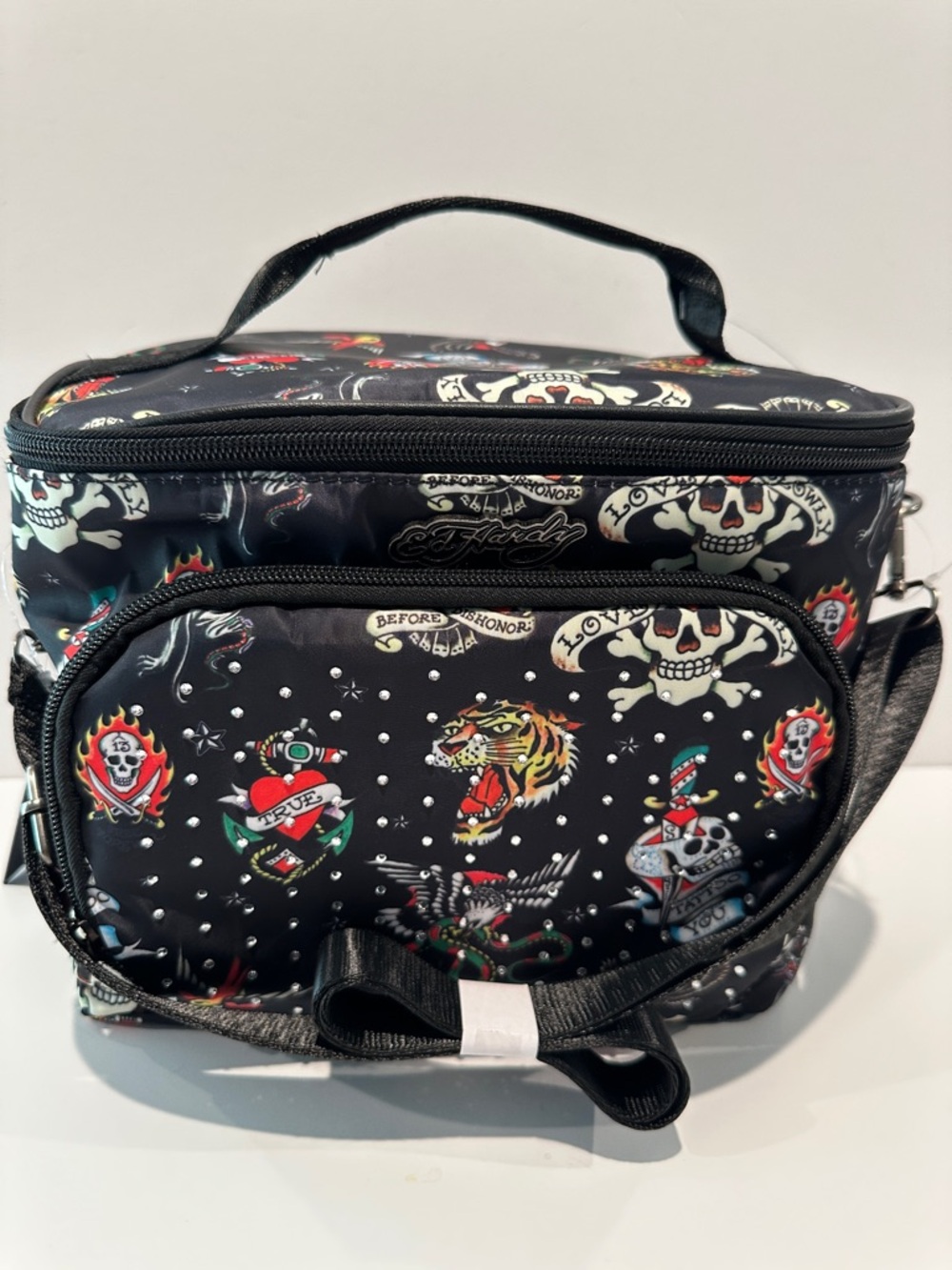 NWT Ed Hardy Lunch Tote with Thermal Lining and detachable Crossbody Strap